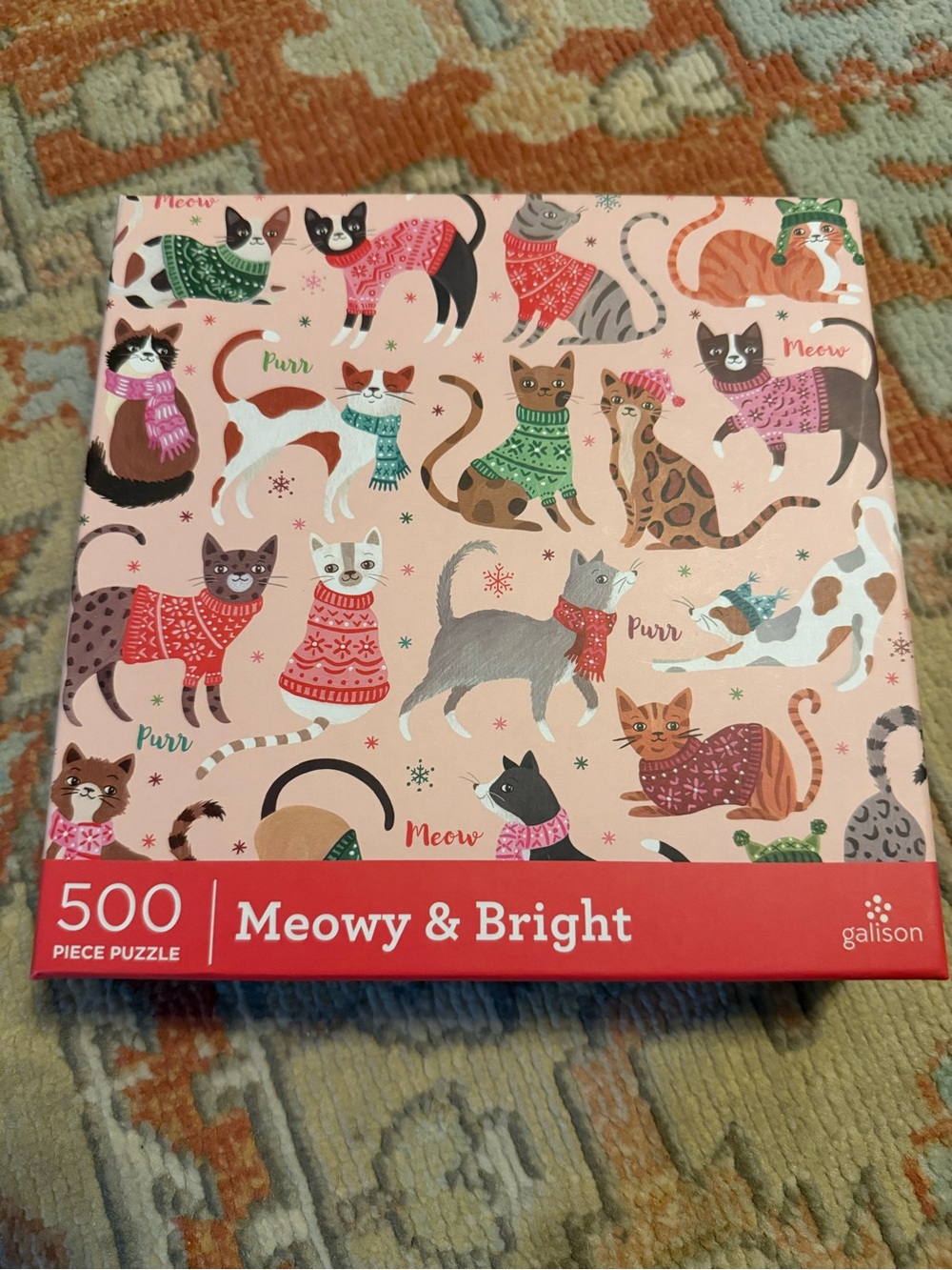 Galison Meeowy & Bright 500 Piece Christmas Jigsaw Puzzle 🧩